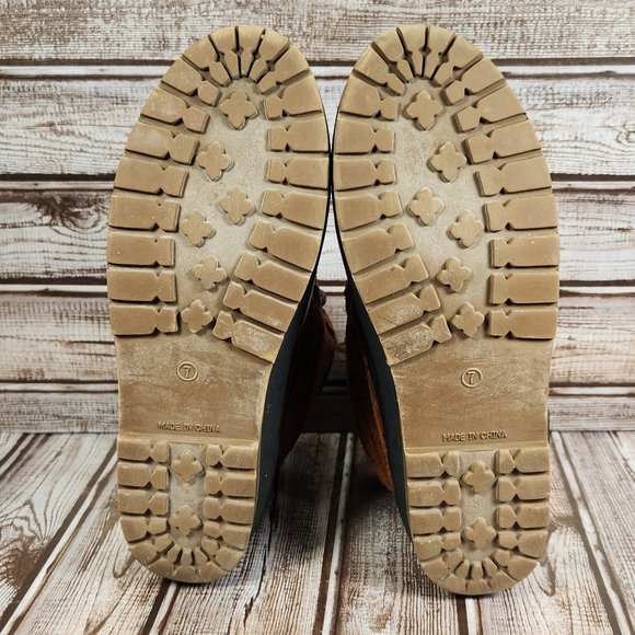 Vtg RIVERSTONE Thermolite Womens 7 Brown Suede Blue Waterproof Winter Snow Boots - Picture 7 of 8